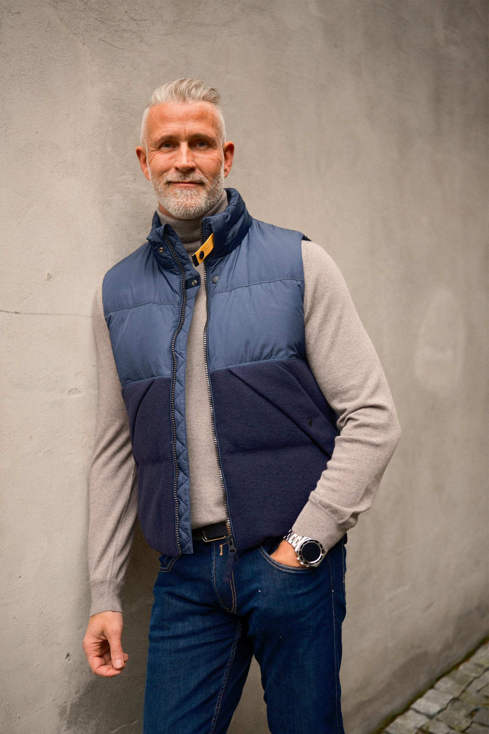 Varone Wool Vest, Blue Navy